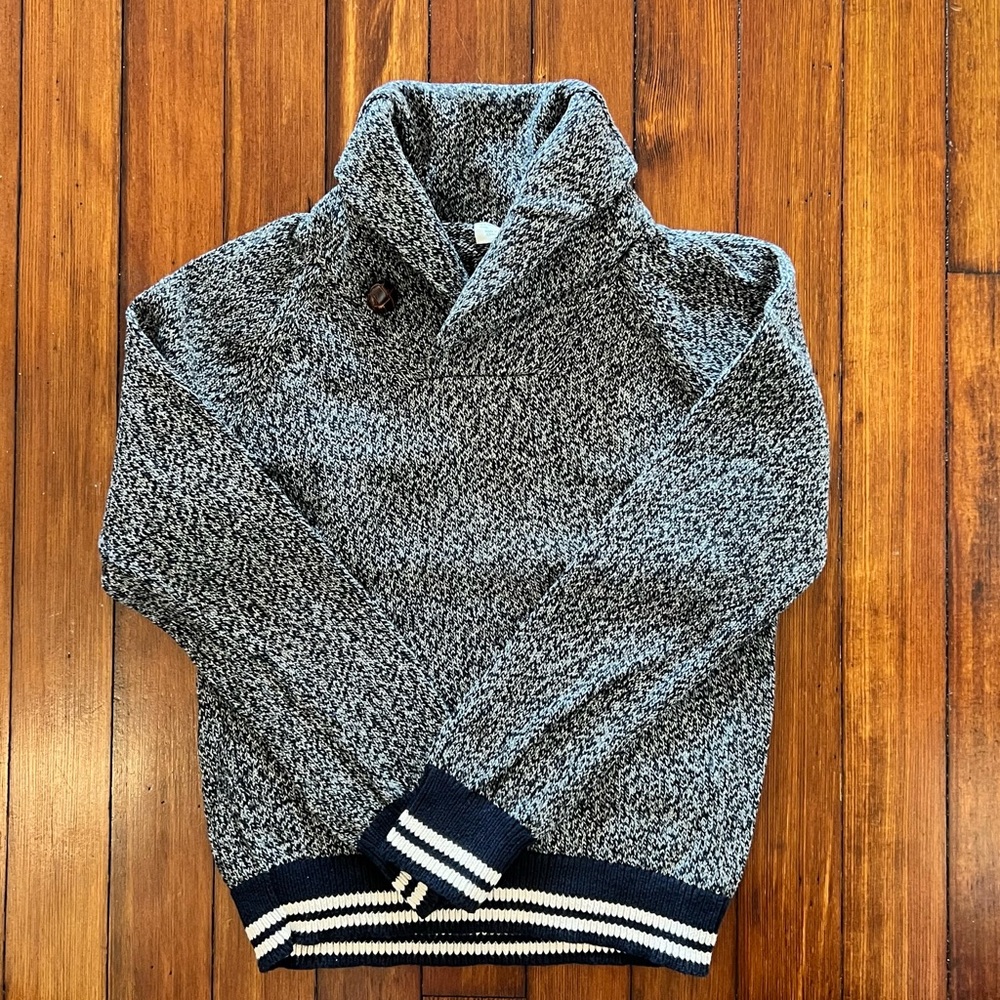 Shoal collar sweater from crewcuts with a leather button